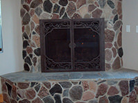 Split Granite Fireplace