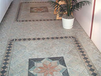 Ceramic Tiled Floor with Mosaic Design